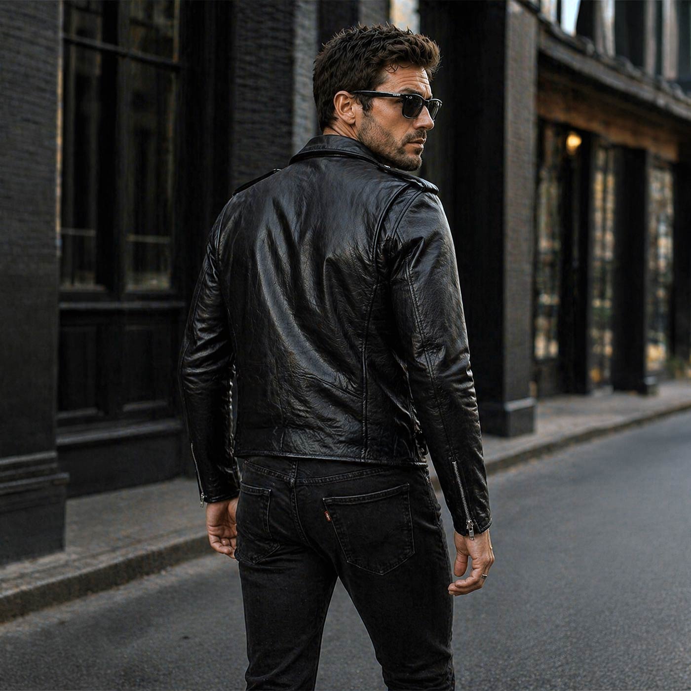 Milwaukee Leather Men's Classic Armored Black Leather Motorcycle Jacket w/ CE Armor - LKM17020