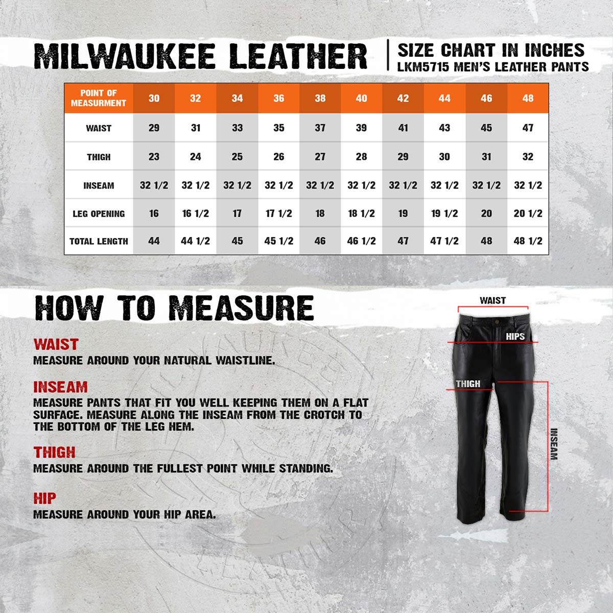 Milwaukee Leather LKM5716 Men's Classic Black Premium Leather Fitted Casual Biker Leather Pants