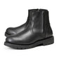 MMCC Men’s Kick Start 7” Black Top Grain Leather Motorcycle Boots - Dual YKK Zippers, Freedom Flex Toe - MBM9009