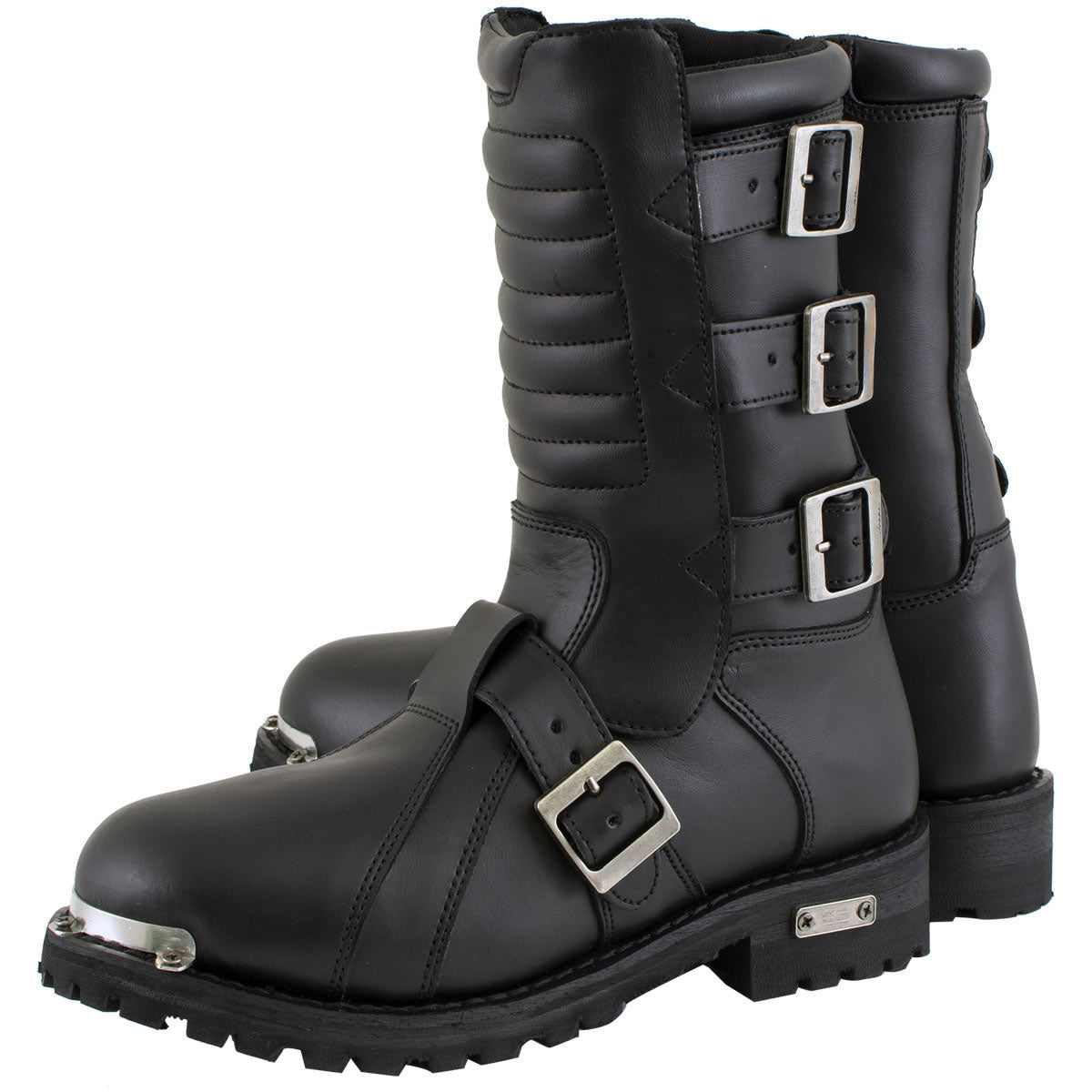 Milwaukee Leather Men's Executioner Black 2.2mm Buckle Motorcycle Boots, MBM9039