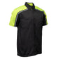 Milwaukee Motorcycle Clothing Co. MDM11604 Men's Black and Neon-Green Button Up Mechanic Shirt w/ Reflective Stripe