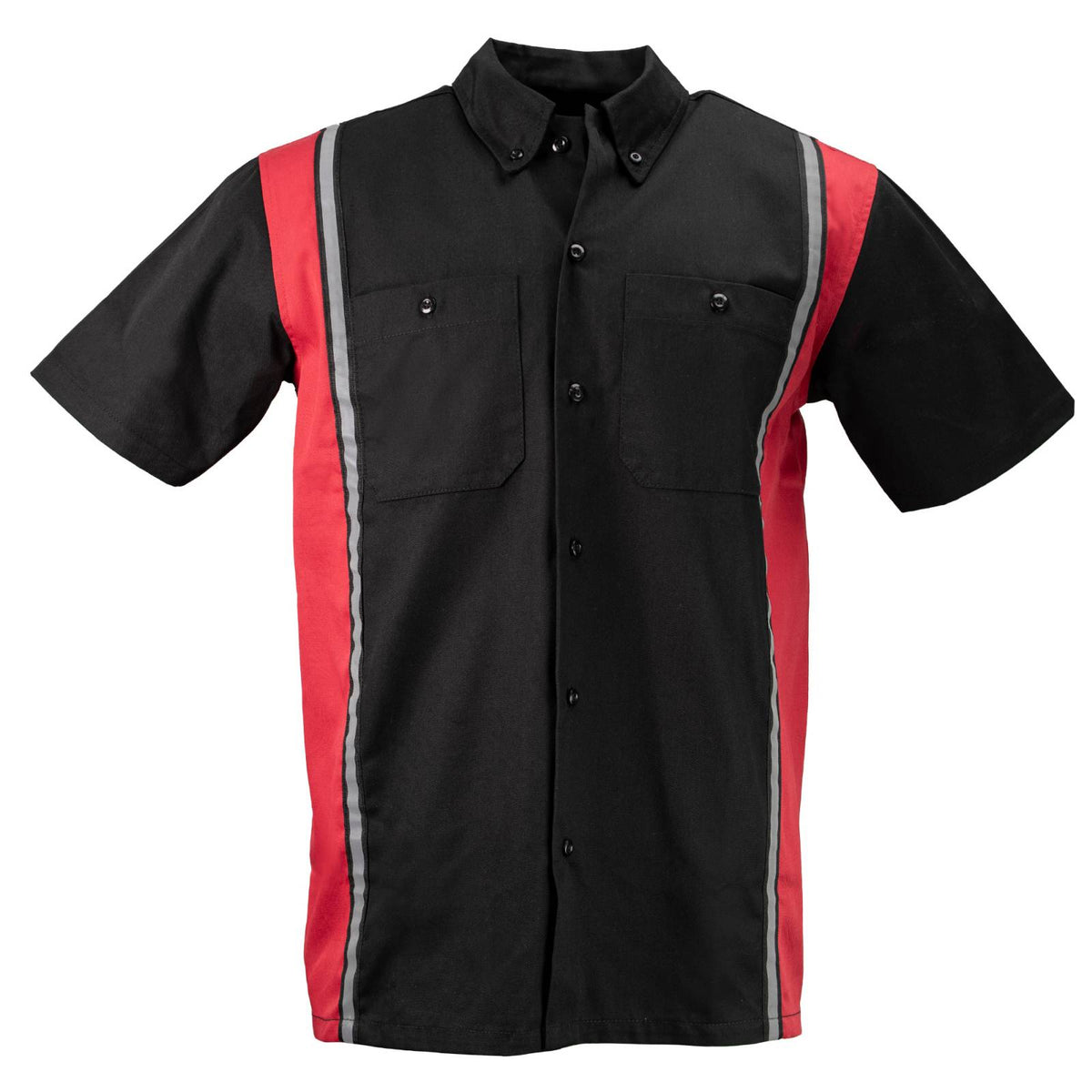 MMCC Men's Driftline Red Poly-Blend Mechanic Shirt - MDM11607