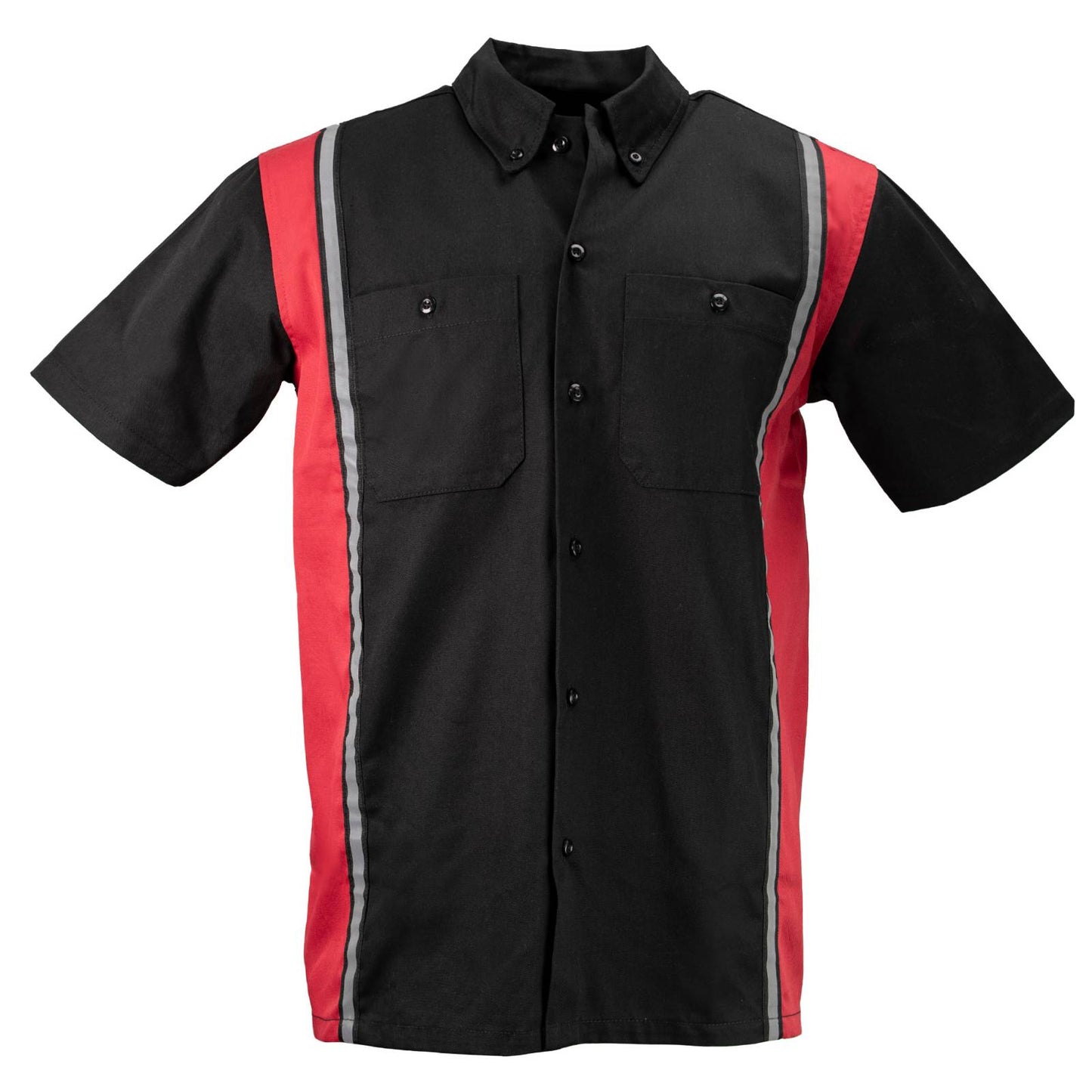 MMCC Men's Driftline Red Poly-Blend Mechanic Shirt - MDM11607