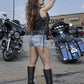 Milwaukee Leather MBL9365 Women's Classic Black Leather 14-Inch Harness Square Toe Tall Motorcycle Boots