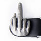 Milwaukee Leather 1-PC Vest Extender Middle Finger, Double Chrome Chains - 4-Inch - MLA1033-SINGLE
