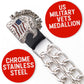 Milwaukee Leather US Military Vet Medallion Vest Extender - Double Chrome Chains Genuine Leather 6.5" Extension MLA1023-Single