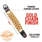 Milwaukee Leather MLA1091 Gold 4 Inch Single Vest Extender - Double Chrome Chains w/ Genuine Leather