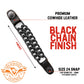 Milwaukee Leather MLA1095 Black 4 Inch Single Vest Extender - Double Chrome Chains w/ Genuine Leather