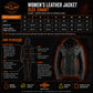 Milwaukee Leather Women’s Galactica Black Leather Vented Motorcycle Jacket with Removable Hoodie - MLL2575