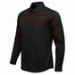 MMCC Men's Octane Long Sleeve Mechanic Shirt - Black with Red Stripe - 50-50 Cotton Poly - MMCC16002