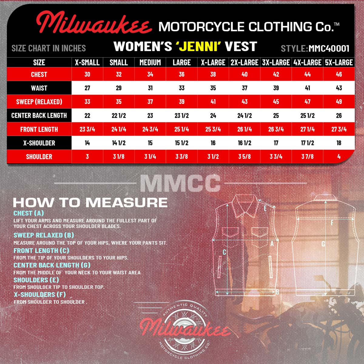 Milwaukee Motorcycle Clothing Co. Women's Jenni Black Premium Leather V-Neck Side Lace Vest MMC40001