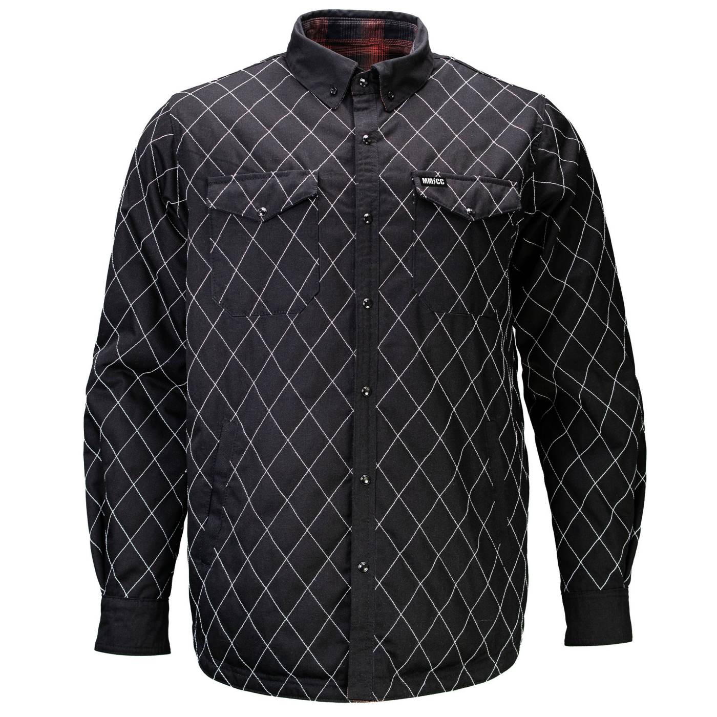 MMCC Men's 'Outlaw' Reversible Flannel Shirt - 100% Cotton Snap Front Plaid w/ Chest and Hand Pockets - MNG11800