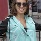 Milwaukee Leather MNG21601 Women's Casual Black and Teal Long Sleeve Cotton Flannel Shirt with Hoodie