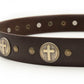 Milwaukee Leather Men's Cross Circle Brown Leather Belt w/ Interchangeable Buckle - 1.5 inches Wide - MP7127