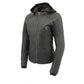 Milwaukee Leather MPL2745 Women's Black Zipper Front Jacket with Full Sleeve Removable Hoodie