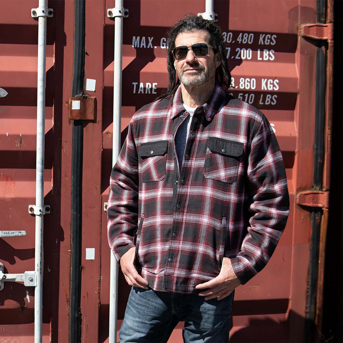 Milwaukee Leather MPM1637 Men's Plaid Mechanic Long Sleeve Flannel Biker Shirt
