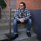 Milwaukee Leather MPM1638 Men's Black and White Checkered Flannel Motorcycle Riding Shirt
