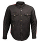 Milwaukee Leather Men’s Two-Tone CE Armored Flannel - Solid Front / Plaid Back - Reinforced w/ Aramid Fibers - MPM1671