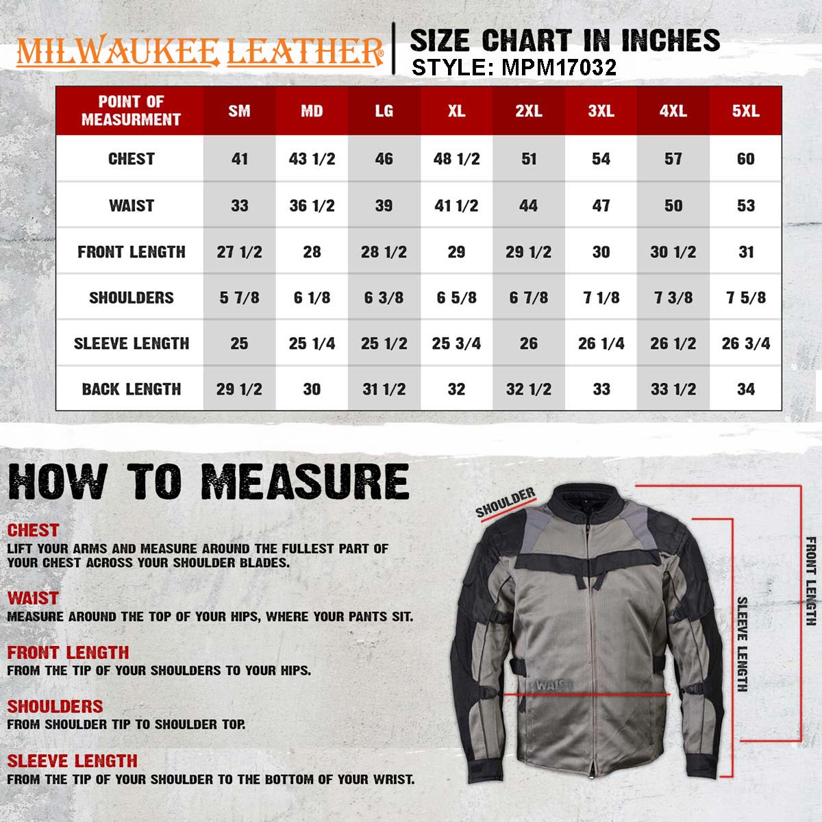 Milwaukee Leather Men's Venture Dark Grey/Black Textile Motorcycle Jacket w/ CE Armor - MPM17032
