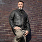 Milwaukee Leather Vintage SFM1808 Men's Brown Leather Seamed Shoulder Zipper Front Jacket