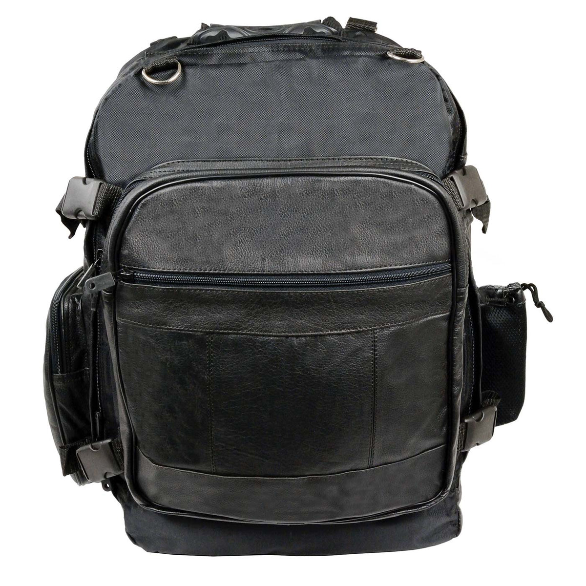 Milwaukee Leather SH540 Medium Black Size Leather and Textile Motorcycle Sissy Bar Back Pack Bag