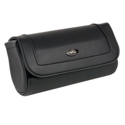 Milwaukee Leather SH61401 Black Medium Motorcycle Windshield PVC Tool Bag with Velcro Closure