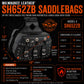 Milwaukee Leather SH652ZB Black Zip-Off Triple Buckle PVC Throw Over Motorcycle Saddlebags with Studs (18X11X7X19)