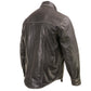 Milwaukee Leather MLM1612 Men's Distressed Grey Casual Biker Rider Leather Shirt w/ Vintage 5 Cent Buffalo Buttons