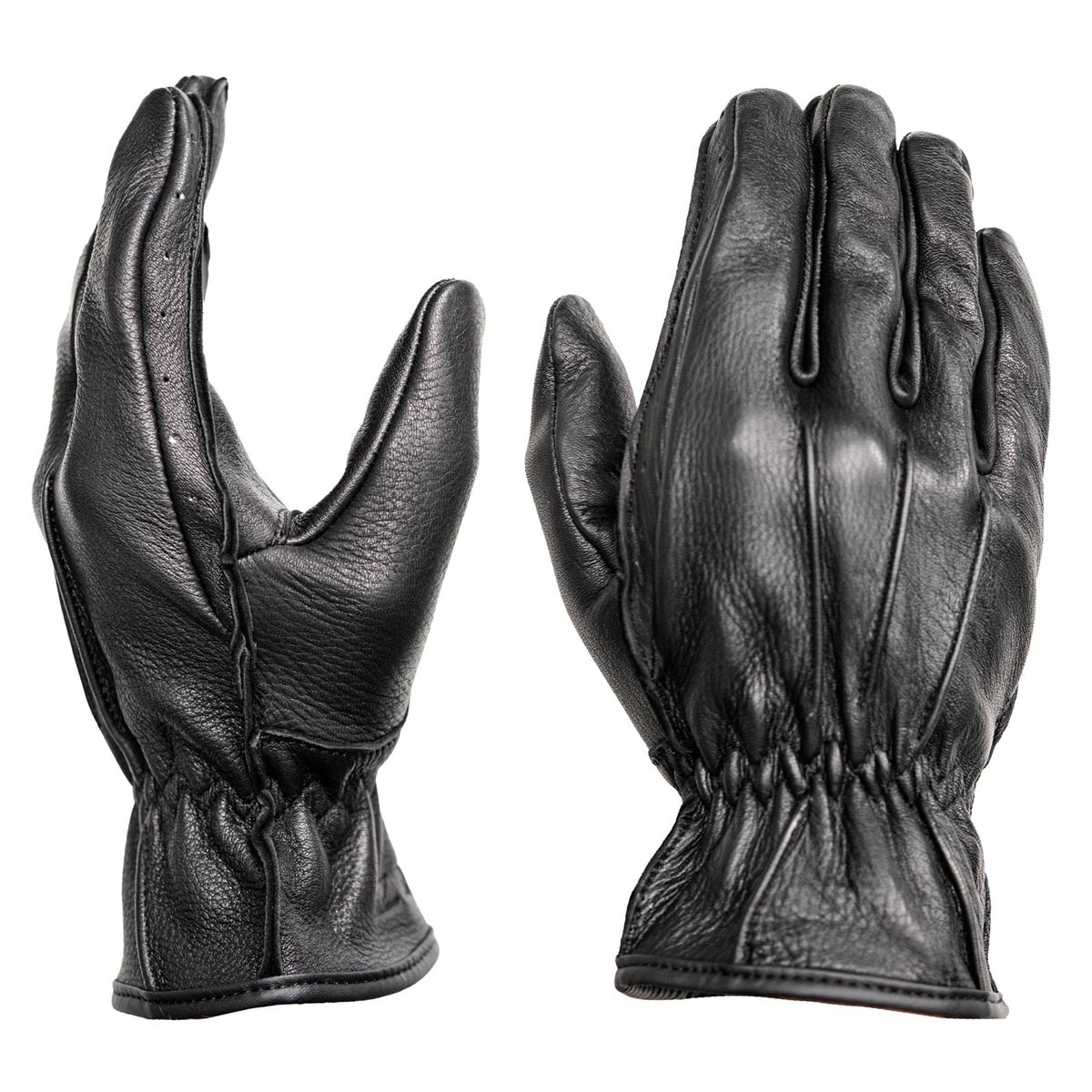 Z1R Men's Black Premium Deerskin Leather Motorcycle Riders