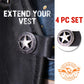 Milwaukee Leather Western Star Medallion Vest Extender - Double Chrome Chains Genuine Leather 6.5" Extension MLA1001-Single