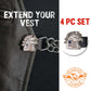 Milwaukee Leather US Military Vet Medallion Vest Extender - Double Chrome Chains Genuine Leather 6.5" Extension MLA1023-Single