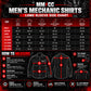 MMCC Men's Octane Black Green Poly-Blend Mechanic Shirt - MMC16004