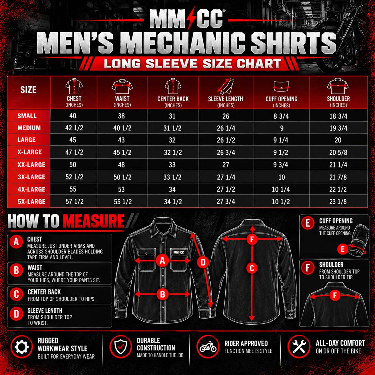 MMCC Men's Octane Black Green Poly-Blend Mechanic Shirt - MMC16004