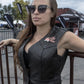 Event Leather | Genuine Leather Motorcycle Vest for Women w/ 9 Patches & 4 Pockets | Biker Vests w/ Conceal Carry ELL4900