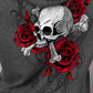Hot Leathers GLZ4525 Ladies Skull Roses Dark Gray Hooded Sweatshirt