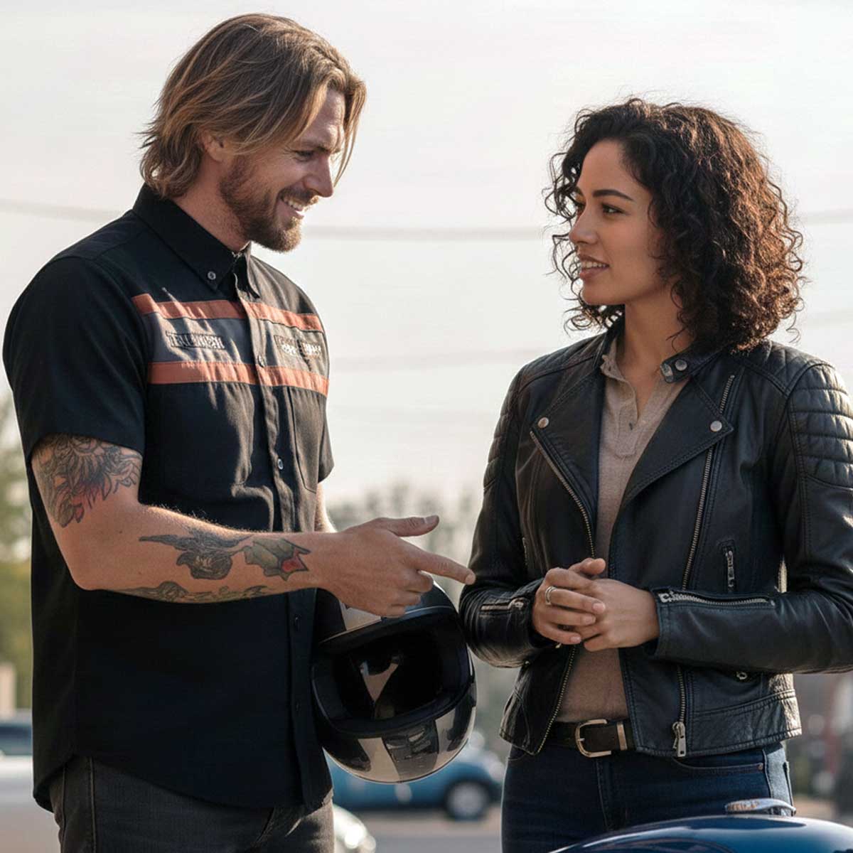 MMCC Men's Petro Mechanic Button Up Shop Shirt, Reflective Strip, 2-Chest Pockets - Black-Grey-Orange - MMC16008