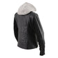 Milwaukee Leather LKL2737 Women's Black Premium Leather Motorcycle Biker Racer Style Scuba Jacket w/ Hoodie
