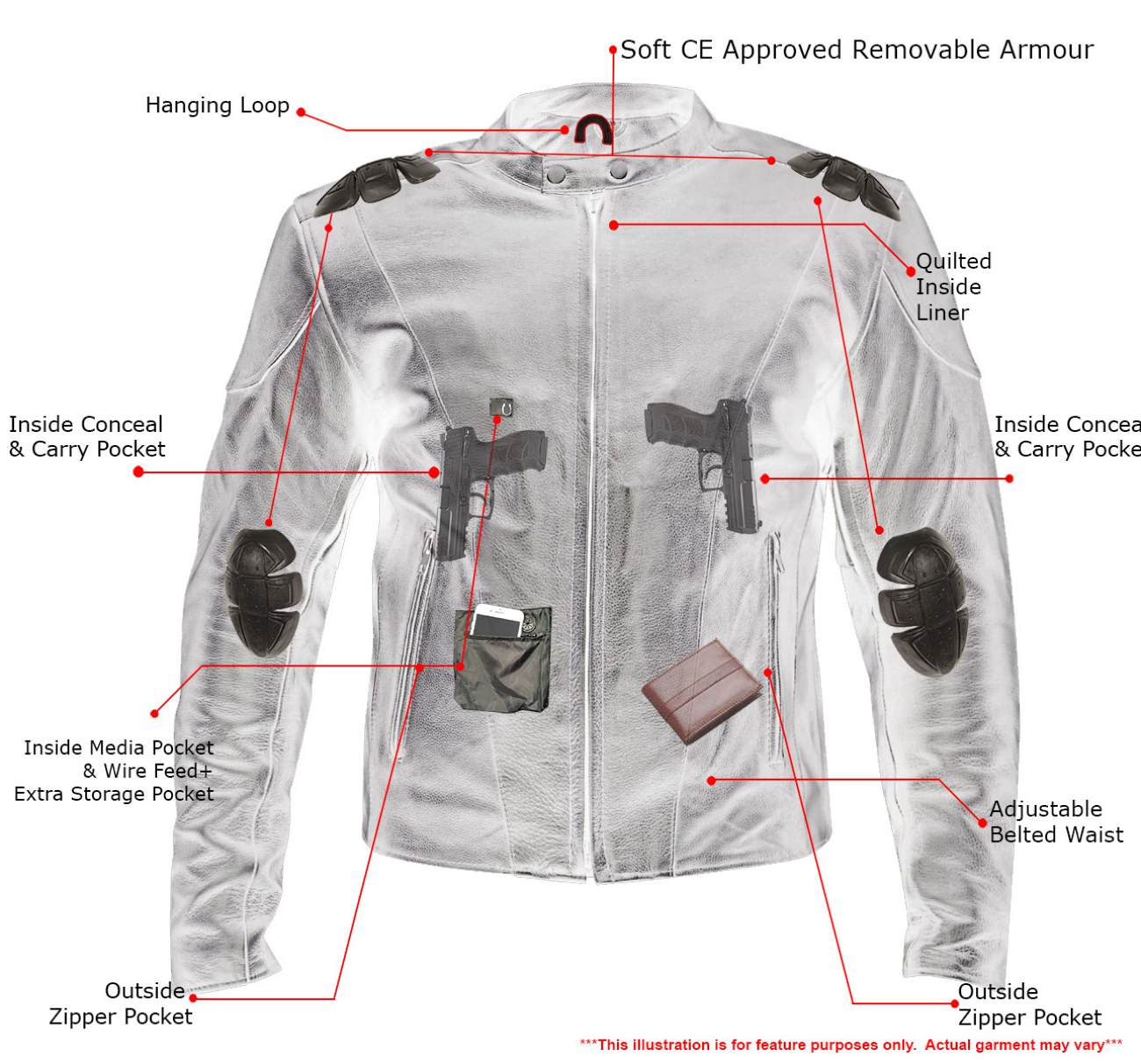Milwaukee Leather LKM17003  Men's Premium Black Leather Motorcycle Riders Jacket with CE Armor Protecion