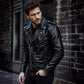 Milwaukee Leather Men's Classic Armored Black Leather Motorcycle Jacket w/ CE Armor - LKM17020