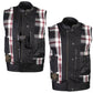 Milwaukee Leather LKM3783 Men's Classic Black Leather Motorcycle Vest with Inside Flannel Liner