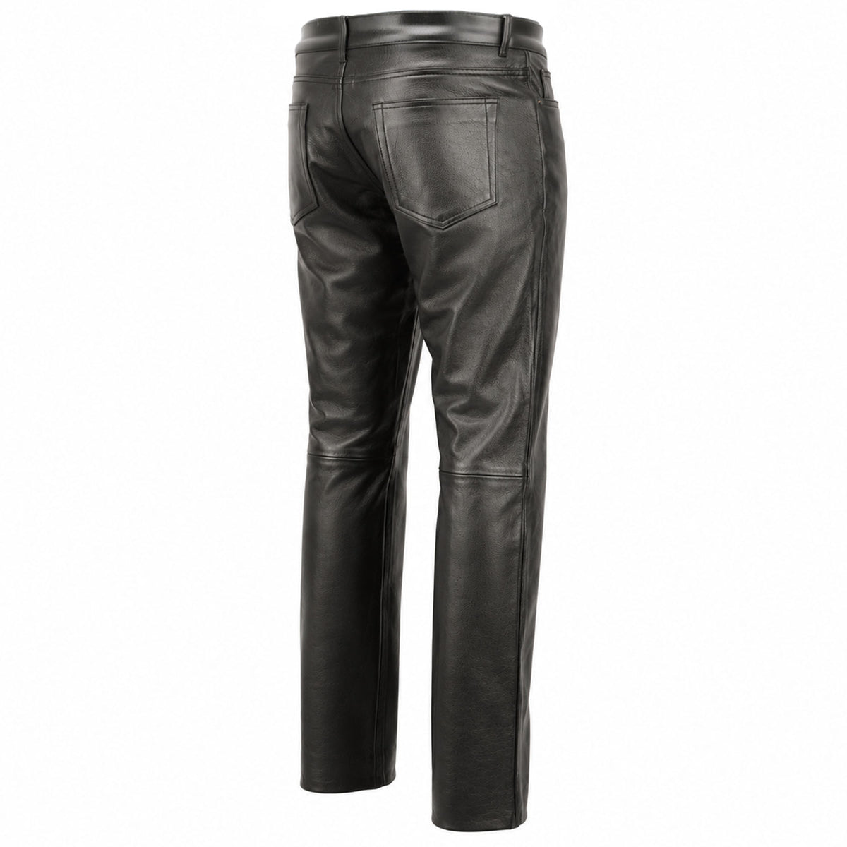 Milwaukee Leather LKM5718 Men's Classic Black Loose Fitted Motorcycle Casual Leather Biker Pants