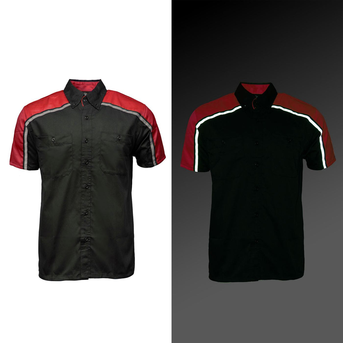 MMCC Men's Delco Red Poly-Blend Mechanic Shirt - MDM11606