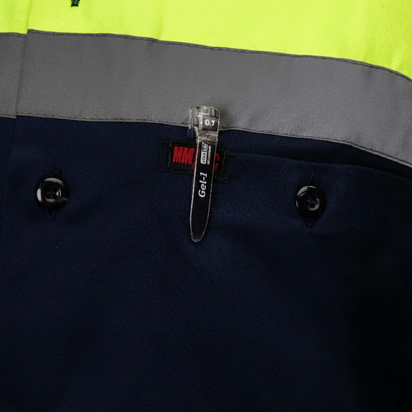 Milwaukee Motorcycle Clothing Co. Men’s Safeway Green/BlueMechanic Rider Ready Shirt w/ Reflective Strip MDM11614