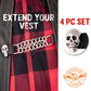 Milwaukee Leather Skull Head Medallion Vest Extender - Double Chrome Chains Genuine Leather 6.5" Extension MLA1019-Single
