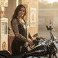 Milwaukee Motorcycle Clothing Co. Women's Rave Black Premium Leather Deep Neck Side Lace Vest MMC40000