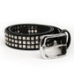 Milwaukee Leather Men's Black Triple-Row Studded Genuine Leather Belt - w/ Interchangeable Buckle - MP7144
