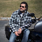 Milwaukee Leather MPM1638 Men's Black and White Checkered Flannel Motorcycle Riding Shirt