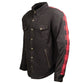 Milwaukee Leather Men’s Two-Tone CE Armored Flannel - Solid Front / Plaid Back - Reinforced w/ Aramid Fibers - MPM1671
