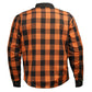 Milwaukee Leather Men’s Two-Tone CE Armored Flannel - Solid Front / Plaid Back - Reinforced w/ Aramid Fibers - MPM1672