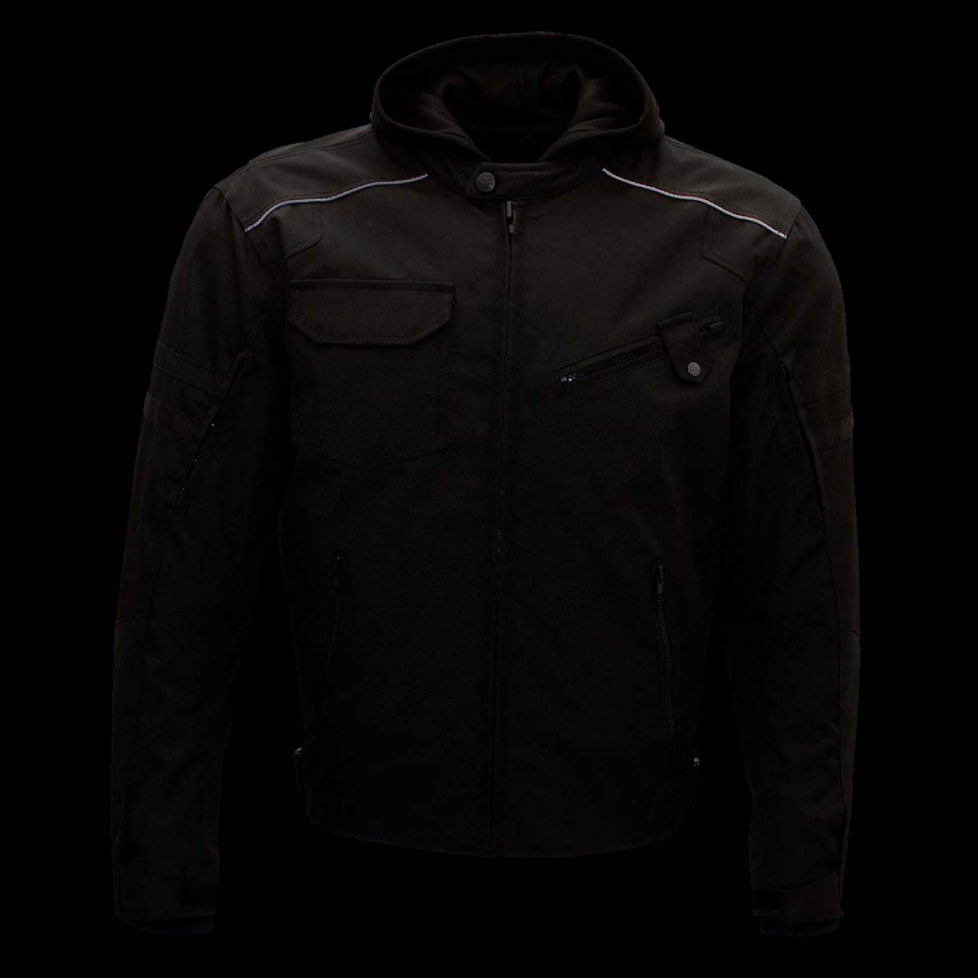 Milwaukee Leather Men's Flight 1300D Nylon Motorcycle Jacket with CE Armor and Removable Hoodie - MPM17017